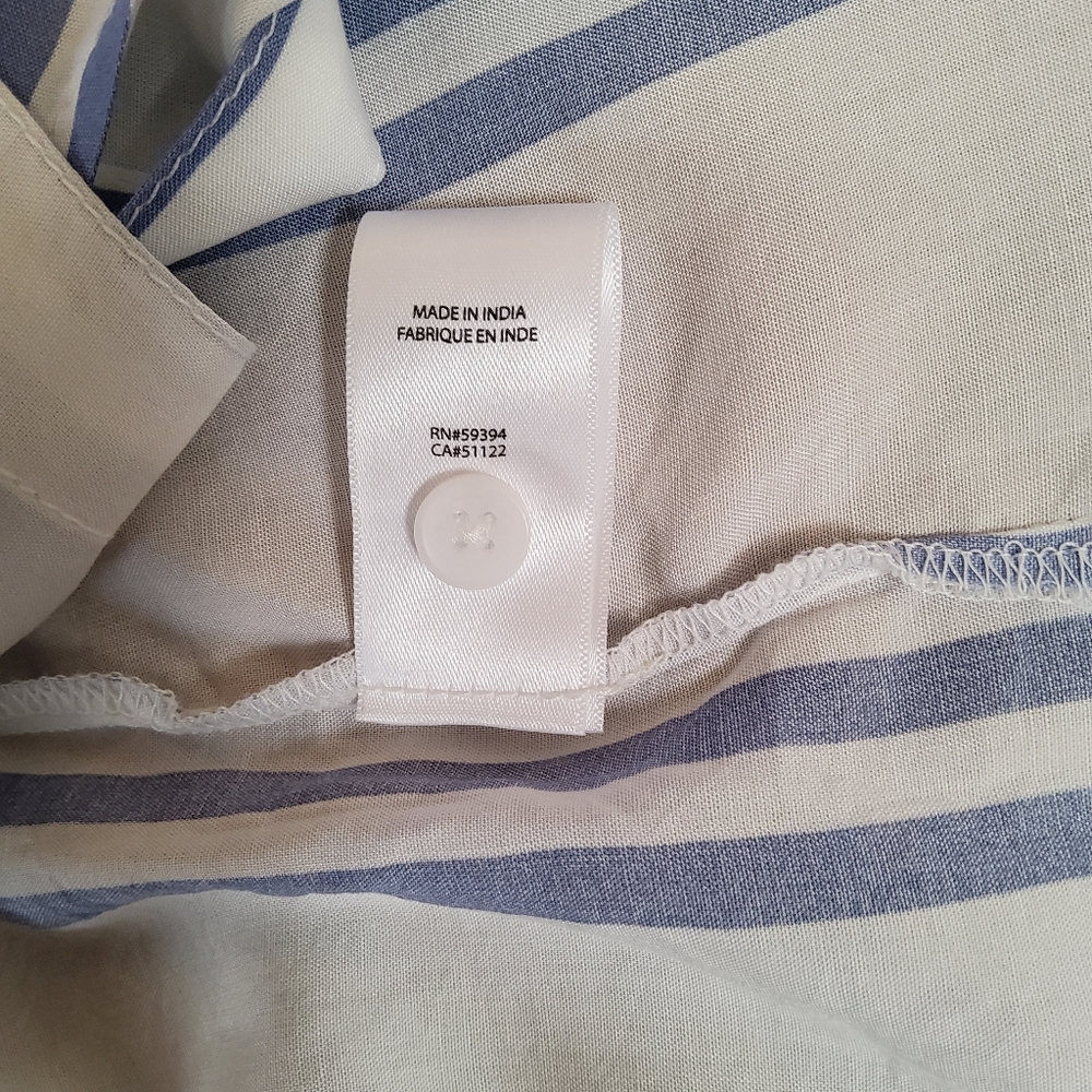 Beachlunchlounge Button Down Striped Tie Shirt M - Picture 9 of 9